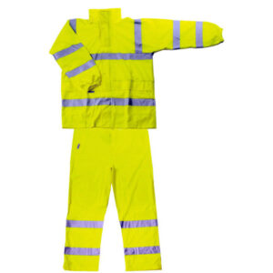 FATO DE CHUVA DE ALTA VISIBILIDADE EM PU COM REFLETORES -RPHVY - Alta Visibilidade - Vestuário