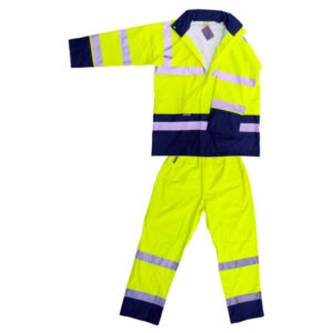 FATO DE CHUVA DE ALTA VISIBILIDADE EM PU COM REFLECTORES - RPHVB - Alta Visibilidade - Vestuário