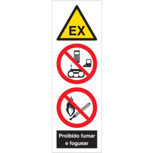 SINAL DE PROIBIÇÃO - PROIBIDO FUMAR E FOGUEAR / EX (B1091) - Proibição - Sinalização
