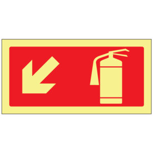 SINAL DE CONTRA INCÊNDIO - EXTINTOR EM BAIXO À ESQUERDA (C106) - Contra Incêndio - Sinalização