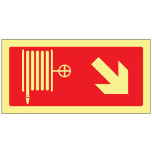 SINAL DE CONTRA INCÊNDIO - BOCA DE INÊNDIO TIPO CARRETEL EM BAIXO À DIREITA (C114) - Contra Incêndio - Sinalização