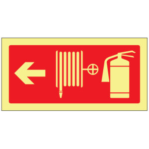 SINAL DE CONTRA INCÊNDIO - EXTINTOR E BOCA DE INÊNDIO TIPO CARRETEL À ESQUERDA (C120) - Contra Incêndio - Sinalização