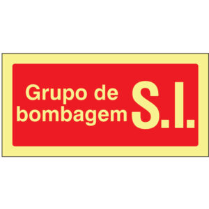 SINAL DE CONTRA INCÊNDIO - GRUPO DE BOMBAGEM S.I. (C148) - Contra Incêndio - Sinalização
