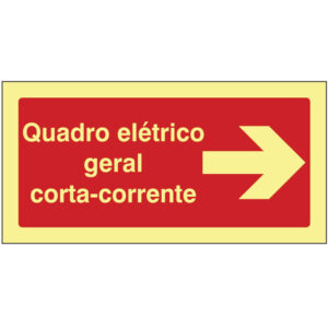 SINAL DE CONTRA INCÊNDIO - QUADRO ELÉTRICO GERAL CORTA-CORRENTE À DIREITA (C158) - Contra Incêndio - Sinalização