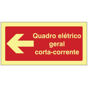 SINAL DE CONTRA INCÊNDIO - QUADRO ELÉTRICO GERAL CORTA-CORRENTE À ESQUERDA (C159) - Contra Incêndio - Sinalização