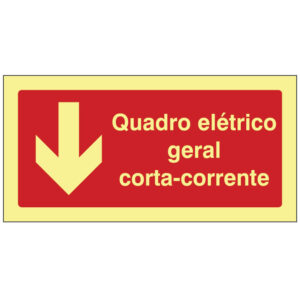 SINAL DE CONTRA INCÊNDIO - QUADRO ELÉTRICO GERAL CORTA-CORRENTE EM BAIXO (C160) - Contra Incêndio - Sinalização