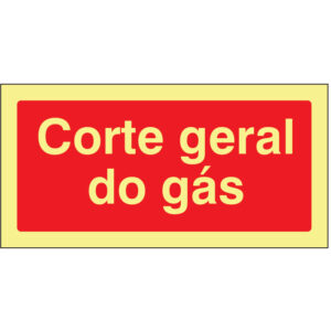 SINAL DE CONTRA INCÊNDIO - CORTE GERAL DE GÁS (C169) - Contra Incêndio - Sinalização