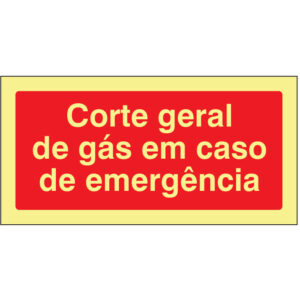 SINAL DE CONTRA INCÊNDIO - CORTE GERAL DE GÁS EM CASO DE EMERGÊNCIA (C170) - Contra Incêndio - Sinalização