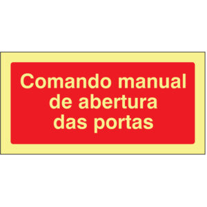 SINAL DE CONTRA INCÊNDIO - COMANDO MANUAL DE ABERTURA DE PORTAS (C182) - Contra Incêndio - Sinalização