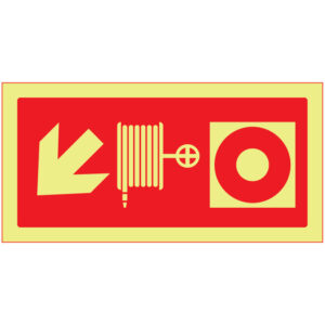 SINAL DE CONTRA INCÊNDIO - BOCA DE INÊNDIO TIPO CARRETEL E EXTINTOR EM BAIXO À ESQUERDA (C208) - Contra Incêndio - Sinalização