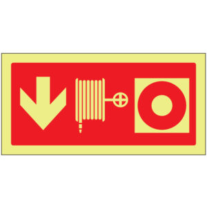 SINAL DE CONTRA INCÊNDIO - BOCA DE INÊNDIO TIPO CARRETEL E EXTINTOR EM BAIXO (C209) - Contra Incêndio - Sinalização