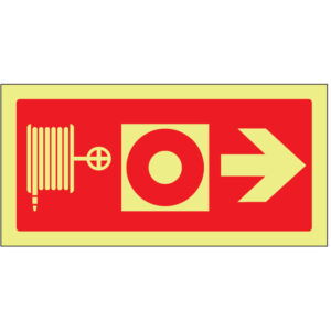 SINAL DE CONTRA INCÊNDIO - BOCA DE INÊNDIO TIPO CARRETEL E EXTINTOR À DIREITA (C210) - Contra Incêndio - Sinalização