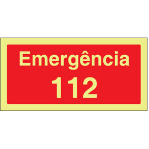 SINAL DE CONTRA INCÊNDIO - EMERGÊNCIA 112 (C233) - Contra Incêndio - Sinalização
