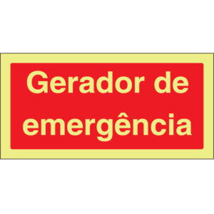SINAL DE CONTRA INCÊNDIO - GERADOR DE EMERGÊNCIA (C234) - Contra Incêndio - Sinalização