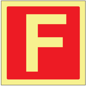 SINAL DE CONTRA INCÊNDIO - LETRA F (C414) - Contra Incêndio - Sinalização