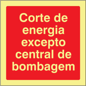SINAL DE CONTRA INCÊNDIO - CORTE DE ENERGIA EXECETO CENTRAL DE BOMBAGEM (C429) - Contra Incêndio - Sinalização