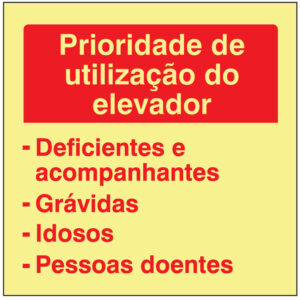 SINAL DE CONTRA INCÊNDIO - PRIORIDADE DE UTILIZAÇÃO DO ELEVADOR (C446) - Contra Incêndio - Sinalização