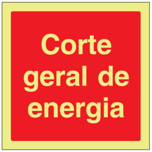 SINAL DE CONTRA INCÊNDIO - CORTE GERAL DE ENERGIA (C482) - Contra Incêndio - Sinalização