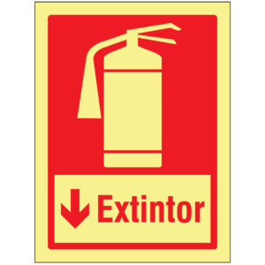 SINAL DE CONTRA INCÊNDIO - EXTINTOR EM BAIXO (C502) - Contra Incêndio - Sinalização