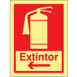 SINAL DE CONTRA INCÊNDIO - EXTINTOR À ESQUERDA (C504) - Contra Incêndio - Sinalização
