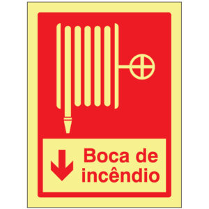 SINAL DE CONTRA INCÊNDIO - BOCA DE INCÊNDIO EM BAIXO (C512) - Contra Incêndio - Sinalização