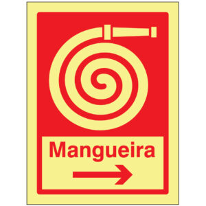 SINAL DE CONTRA INCÊNDIO - MANGUEIRA À DIREITA (C518) - Contra Incêndio - Sinalização