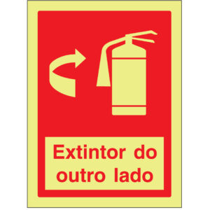 SINAL DE CONTRA INCÊNDIO - EXTINTOR DO OUTRO LADO À ESQUERDA (C549) - Contra Incêndio - Sinalização