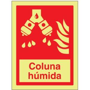 SINAL DE CONTRA INCÊNDIO - COLUNA HÚMIDA (C558) - Contra Incêndio - Sinalização