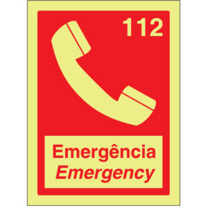 SINAL DE CONTRA INCÊNDIO - TELEFONE DE EMERGÊNCIA (C563) - Contra Incêndio - Sinalização
