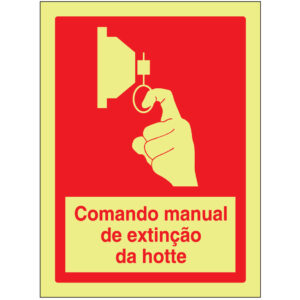 SINAL DE CONTRA INCÊNDIO - COMAMDO MANUAL DE EXTINÇÃO NA HOTTE (C567) - Contra Incêndio - Sinalização