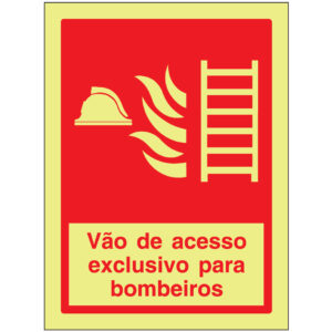 SINAL DE CONTRA INCÊNDIO - VÃO DE ACESSO EXCLUSIVO PARA BOMBEIROS (C578) - Contra Incêndio - Sinalização