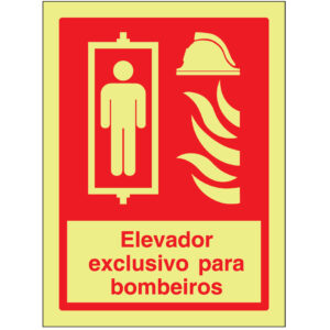 SINAL DE CONTRA INCÊNDIO - ELEVADOR EXCLUSIVO PARA BOMBEIROS (C583) - Contra Incêndio - Sinalização