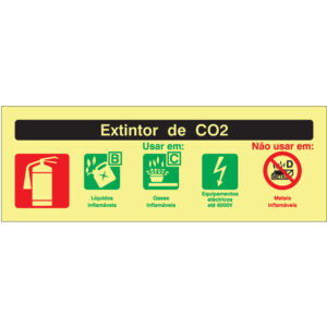 SINAL DE CONTRA INCÊNDIO - EXTINTOR DE CO2 (C601) - Contra Incêndio - Sinalização