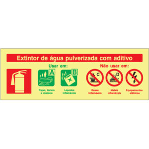 SINAL DE CONTRA INCÊNDIO - EXTINTOR DE ÁGUA PULVERIZADA COM ADITIVO (C608) - Contra Incêndio - Sinalização