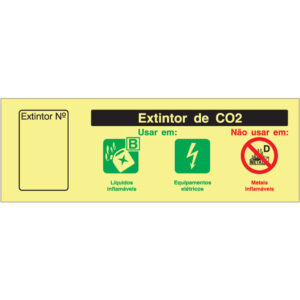 SINAL DE CONTRA INCÊNDIO - EXTINTOR DE CO2 (C612) - Contra Incêndio - Sinalização