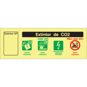SINAL DE CONTRA INCÊNDIO - EXTINTOR DE CO2 (C614) - Contra Incêndio - Sinalização