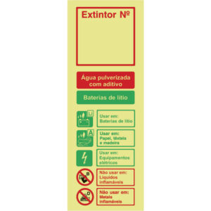 SINAL DE CONTRA INCÊNDIO - EXTINTOR DE ÁGUA PULVERIZADA COM ADITIVO (C636) - Contra Incêndio - Sinalização