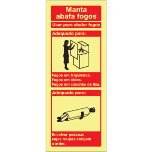 SINAL DE CONTRA INCÊNDIO - MANTA ABAFA FOGOS / INTRUÇÕES (C800) - Contra Incêndio - Sinalização