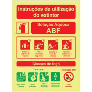 SINAL DE CONTRA INCÊNDIO - INTRUÇÕES DE UTILIZAÇÃO DE EXTINTOR ESPUMA (C863) - Contra Incêndio - Sinalização