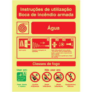 SINAL DE CONTRA INCÊNDIO - INTRUÇÕES DE UTILIZAÇÃO DE EXTINTOR ÁGUA (C866) - Contra Incêndio - Sinalização