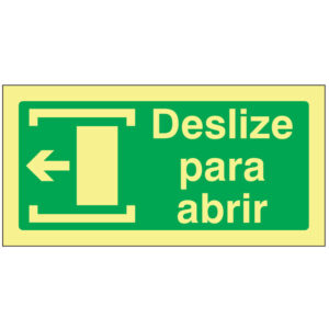 SINAL DE EMERGÊNCIA - DESLIZE À ESQUERDA PARA ABRIR (E107) - Emergência - Sinalização