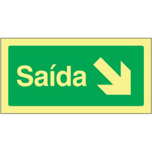 SINAL DE EMERGÊNCIA - SAÍDA PARA BAIXO À DIREITA (E114) - Emergência - Sinalização