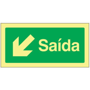 SINAL DE EMERGÊNCIA - SAÍDA PARA BAIXO À ESQUERDA (E115) - Emergência - Sinalização