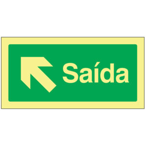 SINAL DE EMERGÊNCIA - SAÍDA PARA CIMA À ESQUERDA (E117) - Emergência - Sinalização