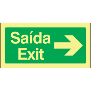 SINAL DE EMERGÊNCIA - SAÍDA / EXIT À DIREITA (E127) - Emergência - Sinalização