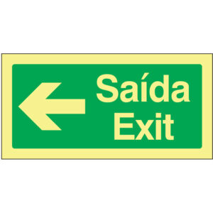 SINAL DE EMERGÊNCIA - SAÍDA / EXIT À ESQUERDA (E128) - Emergência - Sinalização