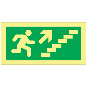 SINAL DE EMERGÊNCIA - ESCADAS PARA CIMA À DIREITA (E183) - Emergência - Sinalização