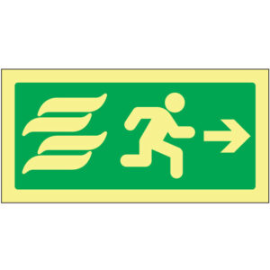 SINAL DE EMERGÊNCIA - VIA DE EVACUAÇÃO À DIREITA (E185) - Emergência - Sinalização