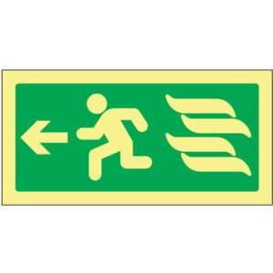 SINAL DE EMERGÊNCIA - VIA DE EVACUAÇÃO À ESQUERDA (E186) - Emergência - Sinalização