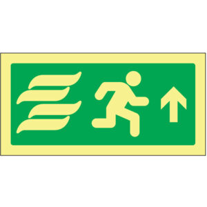 SINAL DE EMERGÊNCIA - VIA DE EVACUAÇÃO PARA CIMA (E188) - Emergência - Sinalização